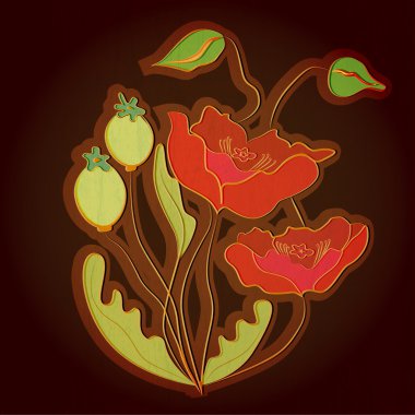 Vector background with poppies. clipart