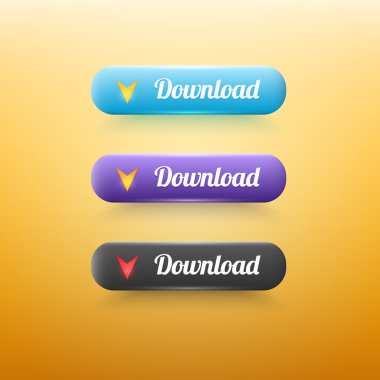 vektör download düğme kümesi
