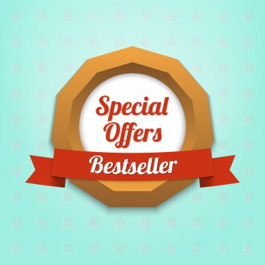 Special offers label. Bestseller clipart