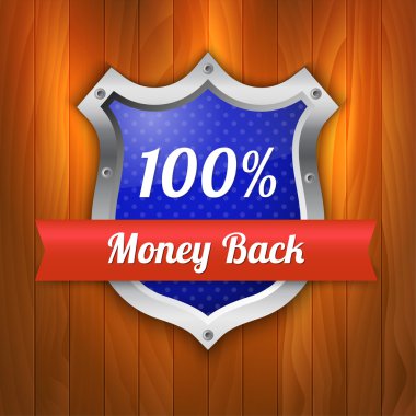 Vector money back shield clipart