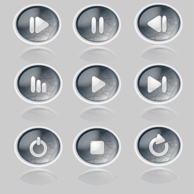 Media player buttons collection. clipart