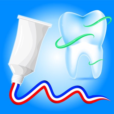 Vector illustration of tooth protection with toothpaste clipart