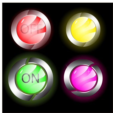 Vector on off buttons clipart