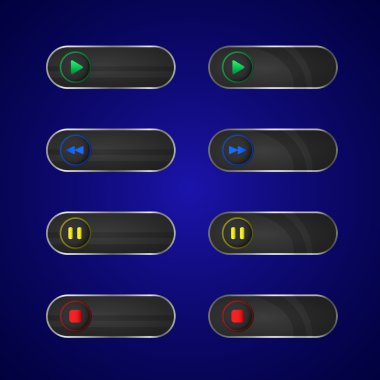 Media player buttons,  vector illustration  clipart