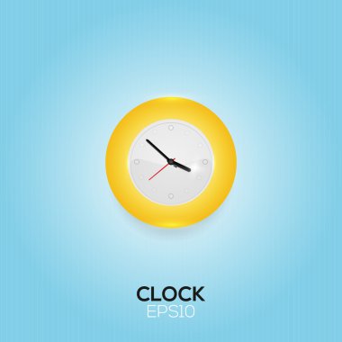Vector clock on blue background clipart