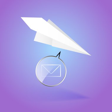 Paper airplane message vector illustration clipart