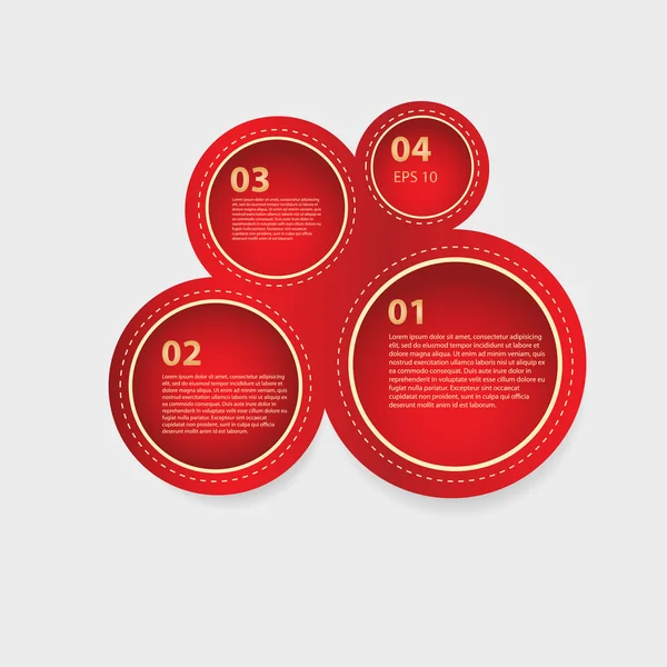 Vector Red Circle Panels Progress — Stock Vector