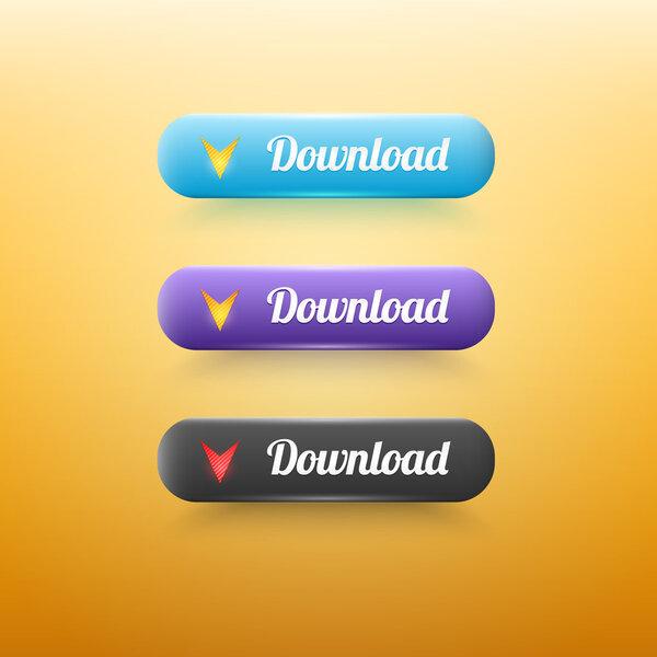 Vector download buttons set