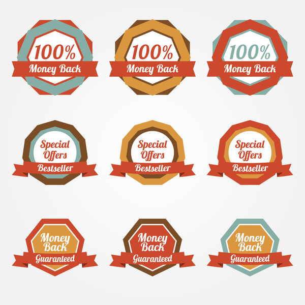 Set of vector sale stickers, badges, labels