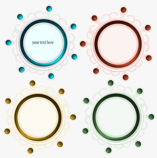 Vector glass web boxes with your text