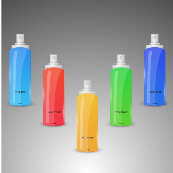 Zbiór Kolorowych Spray Butelkach Ilustracja Stockowa