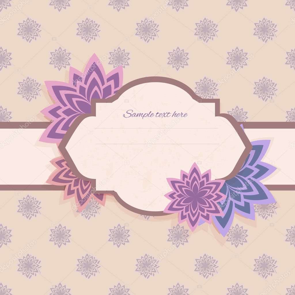 Vector floral background with frame