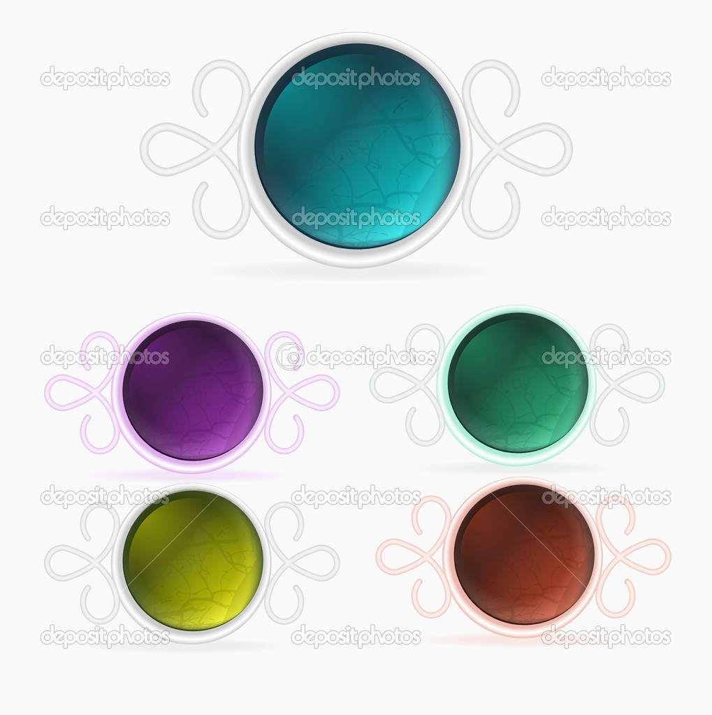Set of colored buttons