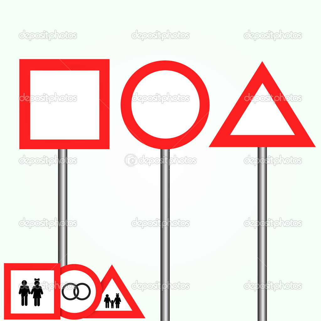 Blank road signs vector collection