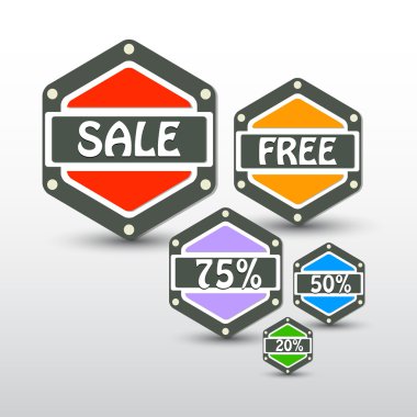 Set of vector sale labels clipart