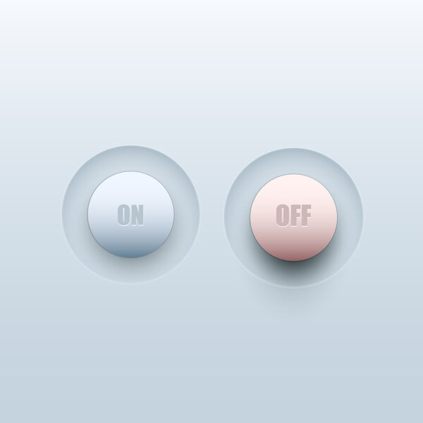On and off button, vector