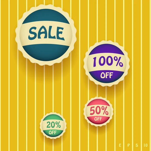 Set Vector Sale Labels — Stock Vector