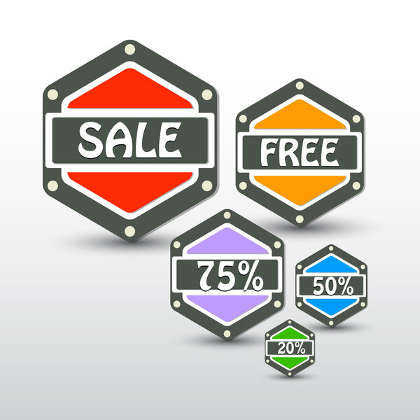 Set of vector sale labels