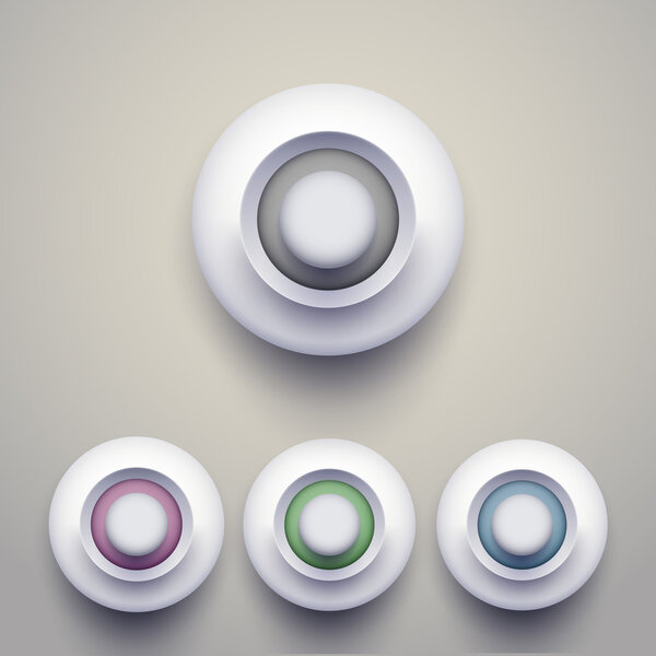 Set of colorful 3d buttons. Vector illustration.