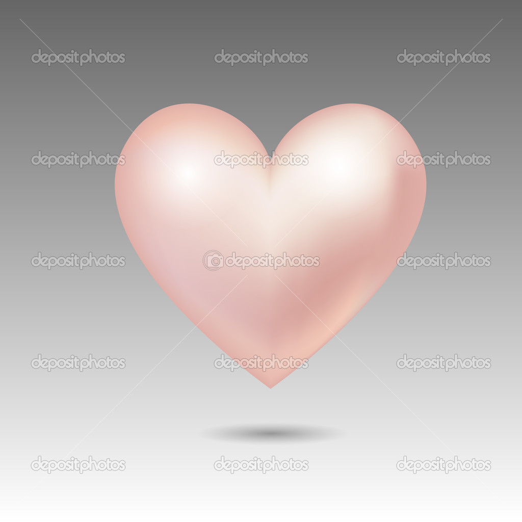 Vector pink glossy heart