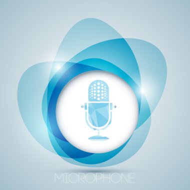 Vector icon with vintage microphone. clipart