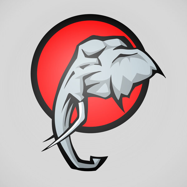 Vector illustration of an african elephant bull facing side view