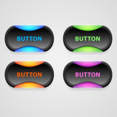 Renkli 3D düğmeler. Vektör illüstrasyonu.