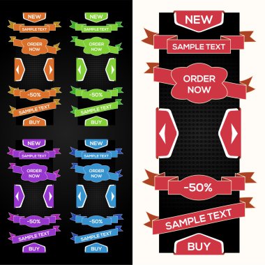 Collection of vector sale ribbons, stickers, tabs clipart