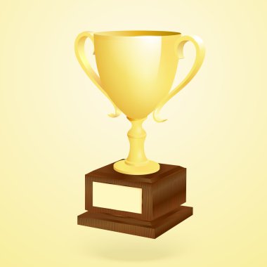 Golden trophy. Vector illustration clipart