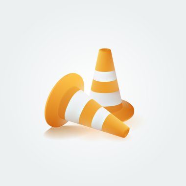 Traffic cones,  vector illustration  clipart