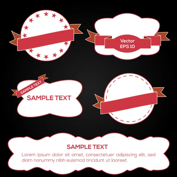 Set Vector Ribbons Labels — Stock Vector