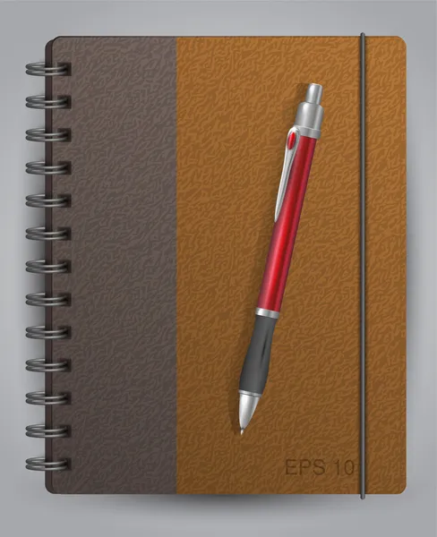 Journal Vectoriel Avec Stylo Classique — Image vectorielle