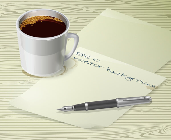 Векторная иллюстрация офисного стола
 