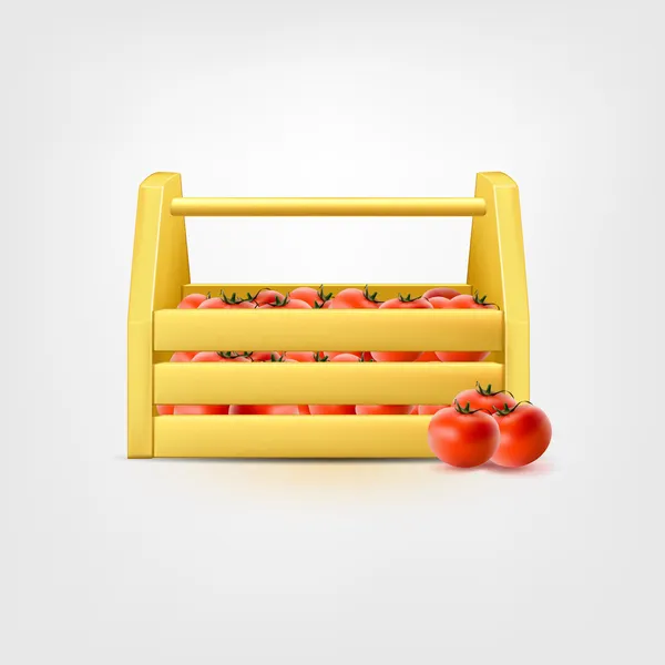 ahşap yatay kutusuna domates