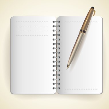 Vector of notepad and pen clipart