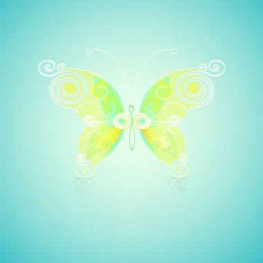 green Butterfly. Vector illustration clipart