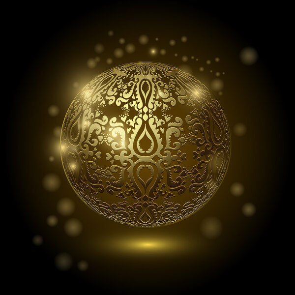Decorative golden ball. Vector