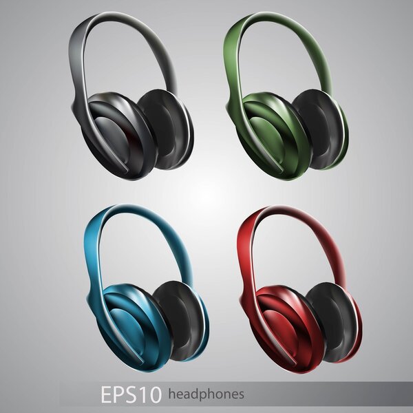 Headphones icon set.Vector