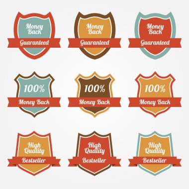 Set of vector sale shields clipart