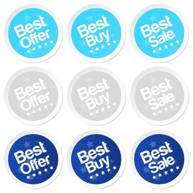 Best buy çıkartmaları. vektör