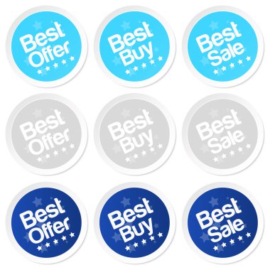 Best buy çıkartmaları. vektör