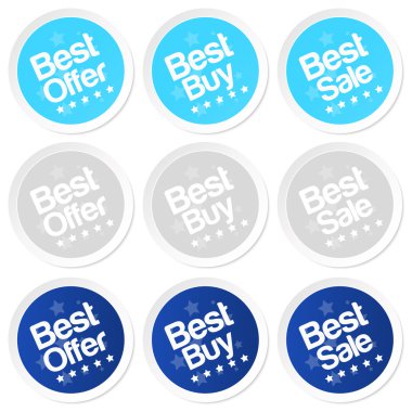 Best buy stickers. Vector clipart