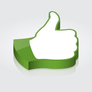 Thumb up icon. Vector clipart