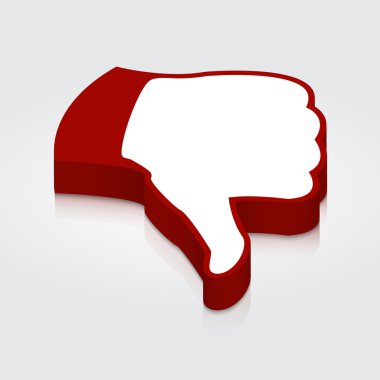 Thumb down icon. Vector clipart