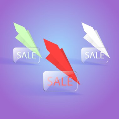 Sale banner designs with paper planes. Vector clipart