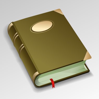Old book with bookmark clipart