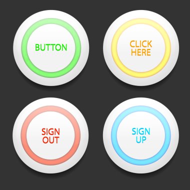 Set of colorful 3d buttons. Vector illustration. clipart