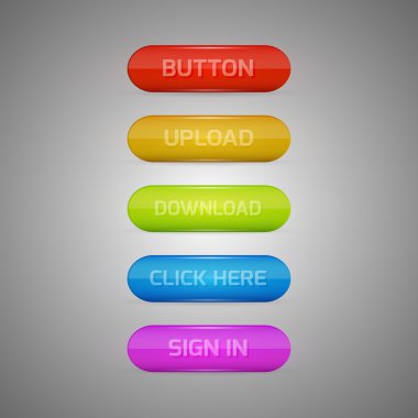 renkli düğmeler - oturum açın, yükleme, download, tıklayınız