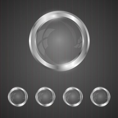 Glass silver buttons vector illustration  clipart