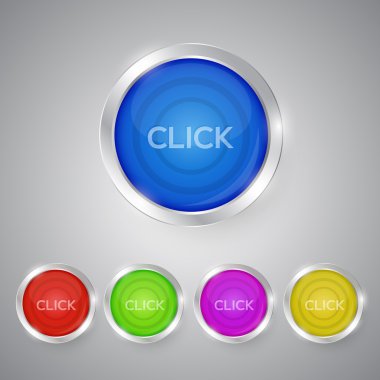 Set of buttons. Vector Illustration clipart